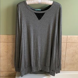 Grey with black lace top